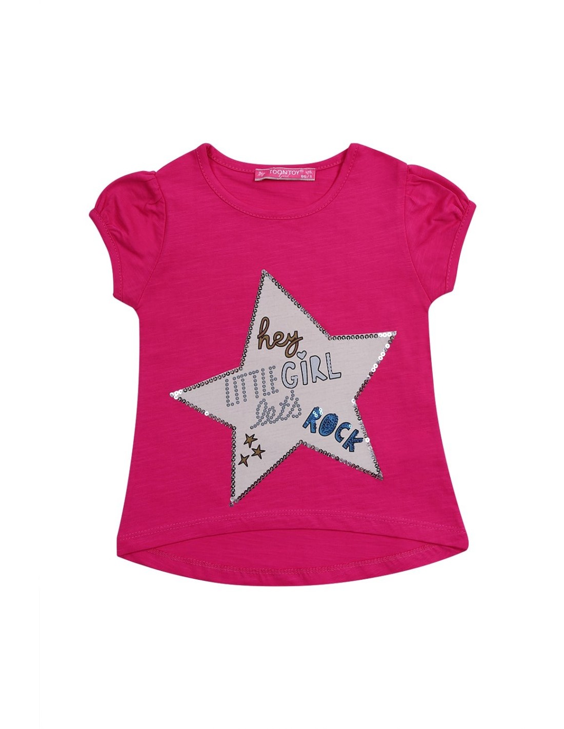 T-shirt with a star, amaranth NDZ8109 - Online store - Boutique